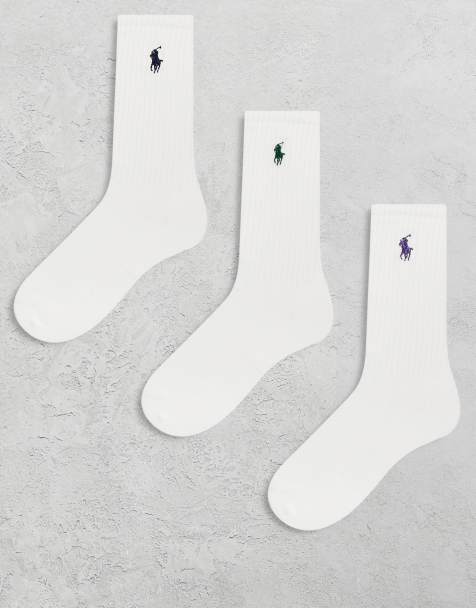 Polo Ralph Lauren - Wimbledon Capsule - Confezione da 3 paia di calzini sportivi corti bianchi con logo - view 1