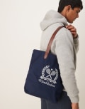 [Polo Ralph Lauren] Polo Ralph Lauren Wimbledon capsule crest logo medium canvas tote in navy One Size navy