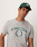 [Polo Ralph Lauren] Polo Ralph Lauren Wimbledon capsule crest logo t-shirt in grey marl M grey marle