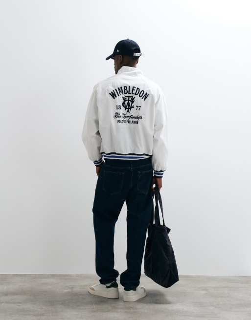 Polo Ralph Lauren Wimbledon capsule embroidered script logo back print jacket in white, 2 of 5