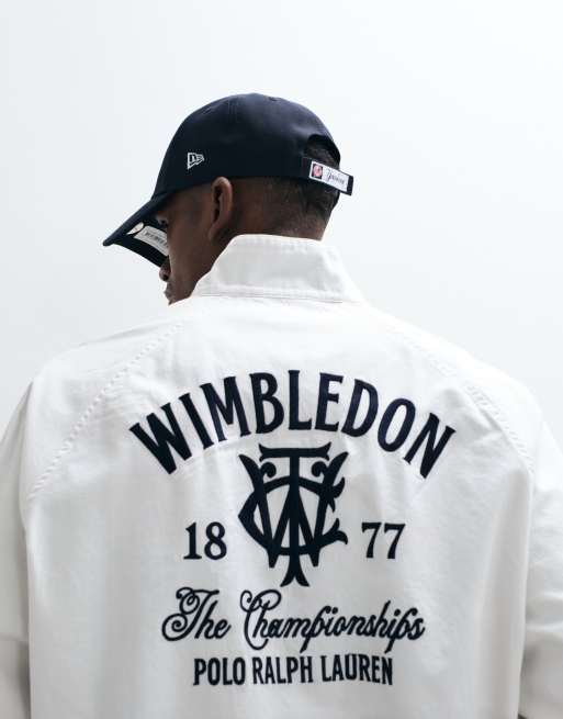 Polo Ralph Lauren Wimbledon capsule embroidered script logo back print jacket in white, 4 of 5