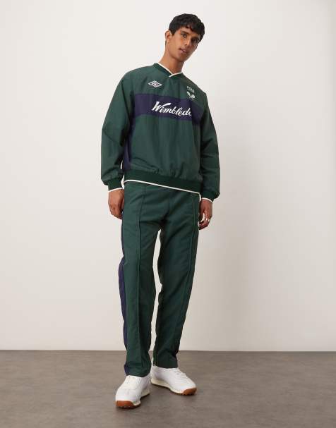 Polo Ralph Lauren - Wimbledon Capsule - Ensemble pull col V avec empiècement sur la poitrine et pantalon de tennis en maille - Vert foncé - view 1