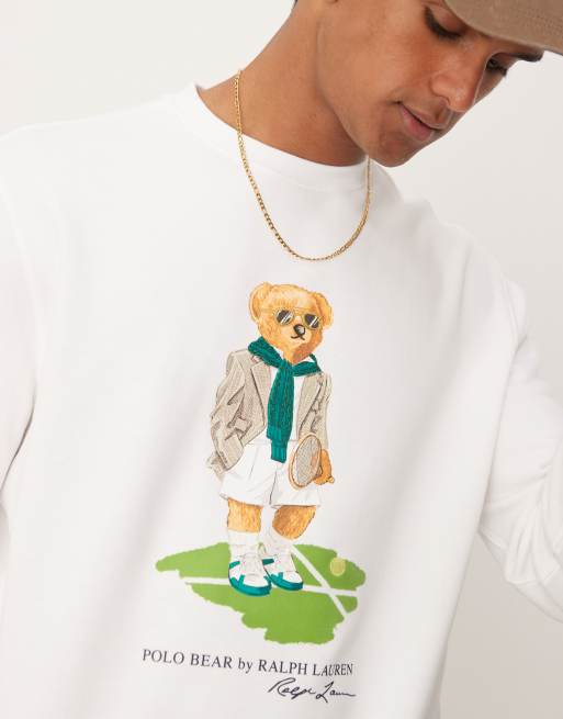 Polo Ralph Lauren - Wimbledon Capsule - Felpa bianca con orso, 4 di 4