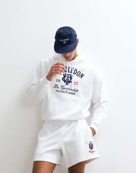 Polo Ralph Lauren - Wimbledon Capsule - Felpa con cappuccio bianca con logo e stemma in coordinato - view 1