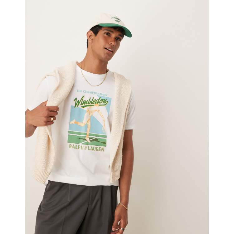 Polo Ralph Lauren Wimbledon capsule front print t-shirt in