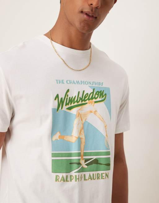 注目コラボ【Polo Ralph Lauren】Wimbledon コットン Tシャツ ウィンブルドン グラフィック コットン ジャージー Tシャツ