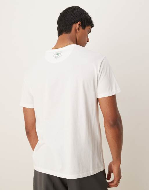Polo Ralph Lauren Wimbledon capsule front print t-shirt in white, 3 of 4