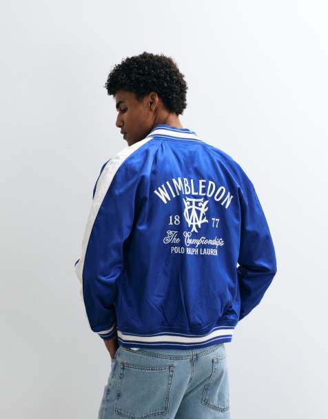 Polo Ralph Lauren - Wimbledon Capsule - Geweven varsity bomberjack met geborduurde achterkant in blauw - view 1