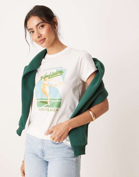 Polo Ralph Lauren - Wimbledon Capsule - Hvid T-shirt med retroprint foran - view 1