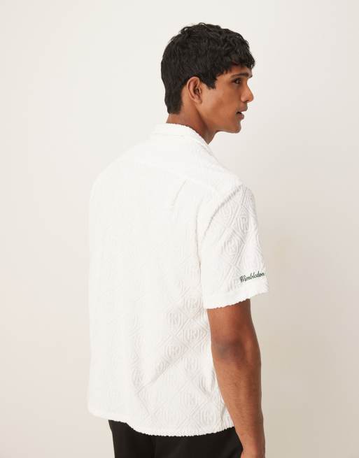 Polo Ralph Lauren Wimbledon capsule jacquard terry polo in white, 3 of 4