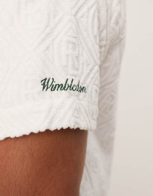 Polo Ralph Lauren Wimbledon capsule jacquard terry polo in white, 4 of 4