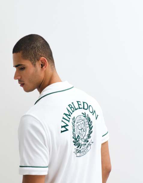 Polo Ralph Lauren – Wimbledon Capsule – Kurzärmliges Hemd aus Frottee in Weiß mit aufgesticktem Wappenlogo auf dem Rücken, Kombiteil - view 1