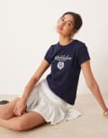 [Polo Ralph Lauren] Polo Ralph Lauren Wimbledon capsule large front crest logo print t-shirt in navy S navy