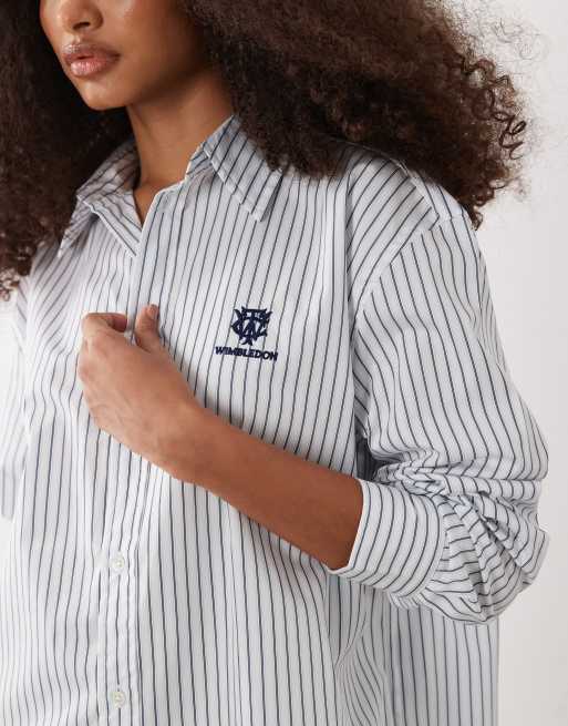 Polo Ralph Lauren Wimbledon capsule leigh striped shirt with crest
