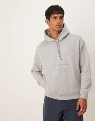 Polo Ralph Lauren Wimbledon capsule logo front hoodie in grey marl - view 1