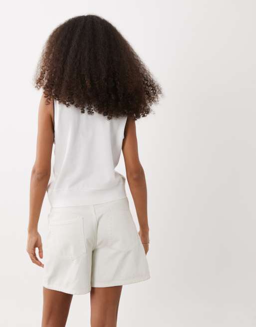 Polo Ralph Lauren Wimbledon capsule logo stretch mesh sleeveless polo in white, 4 of 4