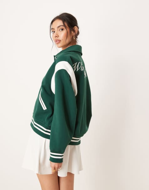 Polo Ralph Lauren – Wimbledon Capsule – Mörkgrön baseball-jacka med dubbelstickad design och kranslogga baktill - view 2