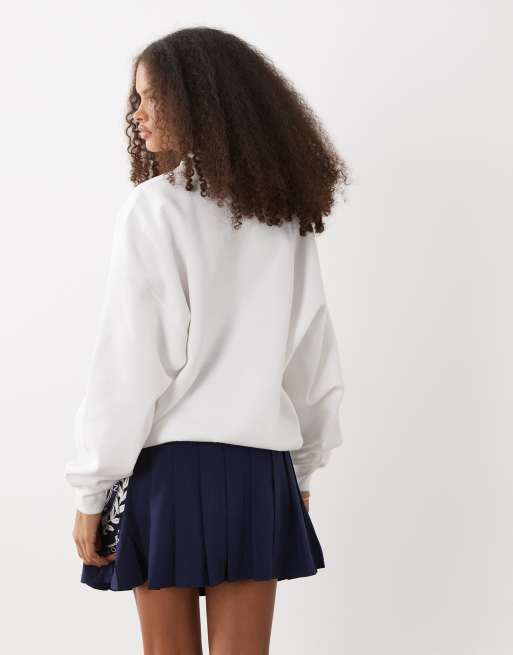 Polo Ralph Lauren Wimbledon capsule polo sweatshirt with crest embroidery in white, 3 of 4
