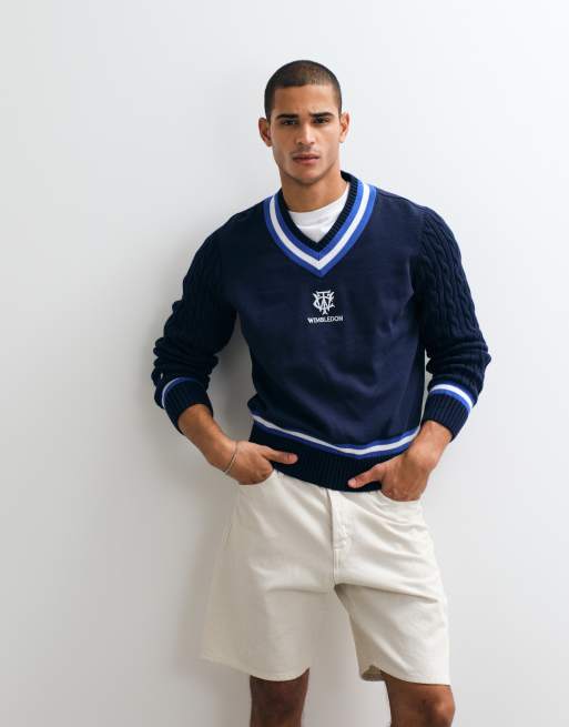 Polo Ralph Lauren - Wimbledon Capsule - Pull en maille avec écusson logo - Bleu marine, 6 de 6