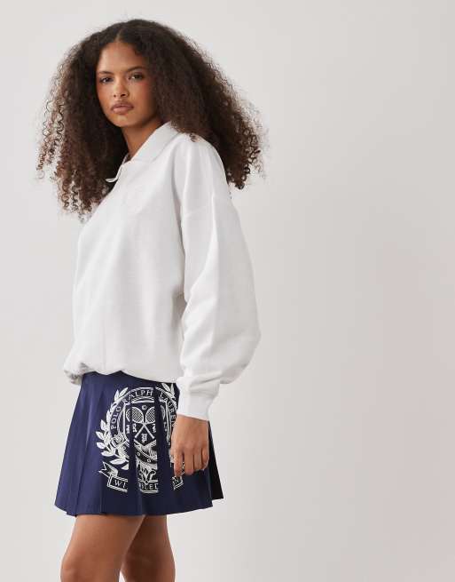 Polo Ralph Lauren Wimbledon capsule racket print pleated skort in navy, 2 of 5