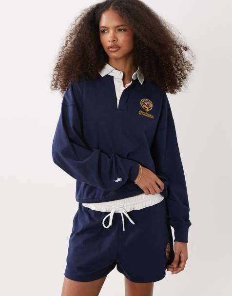 Polo Ralph Lauren Wimbledon capsule Rugby polo with crest embroidery in navy (Co-Ord) - view 1