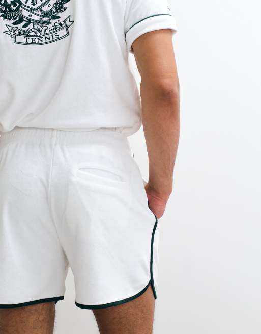 Polo Ralph Lauren - Wimbledon Capsule - Short d'ensemble en tissu éponge avec logo écusson - Blanc, 5 de 5