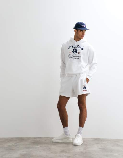 Polo Ralph Lauren - Wimbledon Capsule - Sweat à capuche d'ensemble avec logo et écusson imprimés - Blanc, 2 de 5