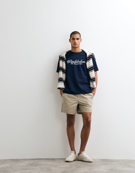 Polo Ralph Lauren - Wimbledon Capsule - T-shirt blu navy con scritta sul petto - view 1