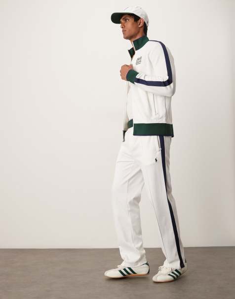 Polo Ralph Lauren Wimbledon capsule tricot tennis track pant co-ord in white - view 1