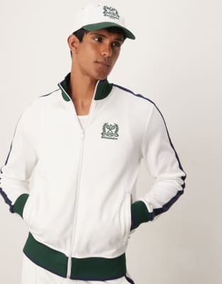 Polo Ralph Lauren Wimbledon capsule tricot track jacket co-ord in white | ASOS
