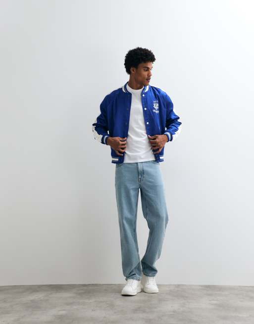 Polo Ralph Lauren Wimbledon capsule varsity back embroidered woven bomber jacket in blue, 5 of 5