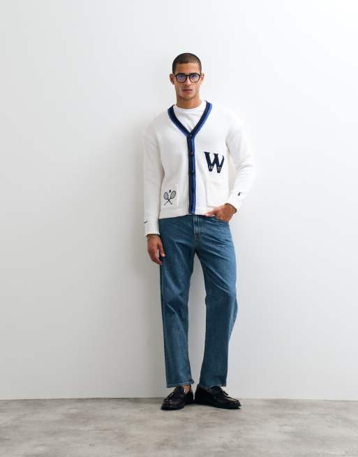 Polo Ralph Lauren – Wimbledon Capsule – Vit, stickad kofta i collegestil av bomull, 2 av 5