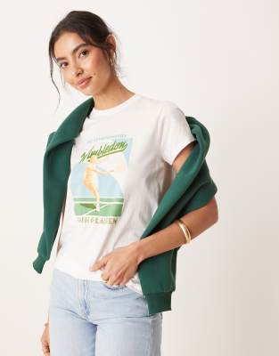 Polo Ralph Lauren – Wimbledon Capsule – Vit t-thirt med retrotryck framtill - view 1