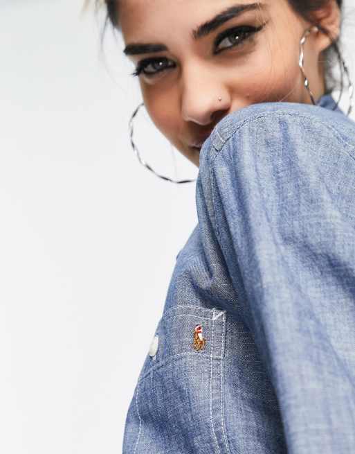 Polo Ralph Lauren windbreaker icon logo jacket in chambray | ASOS