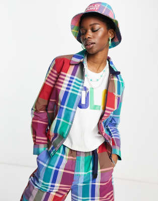 plaid print jacket