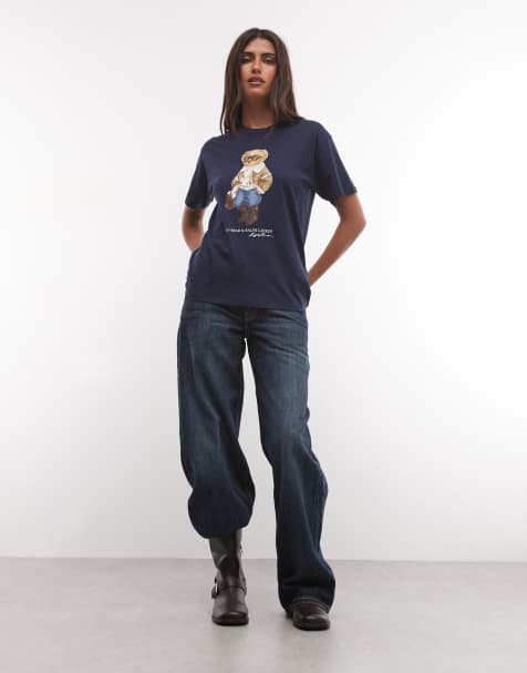 Polo Ralph Lauren winter bear print t-shirt in navy - view 1