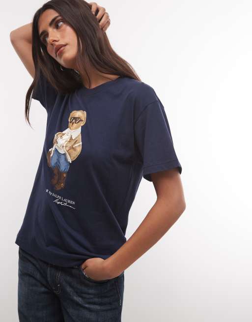 Polo Ralph Lauren winter bear print t-shirt in navy, 2 of 4