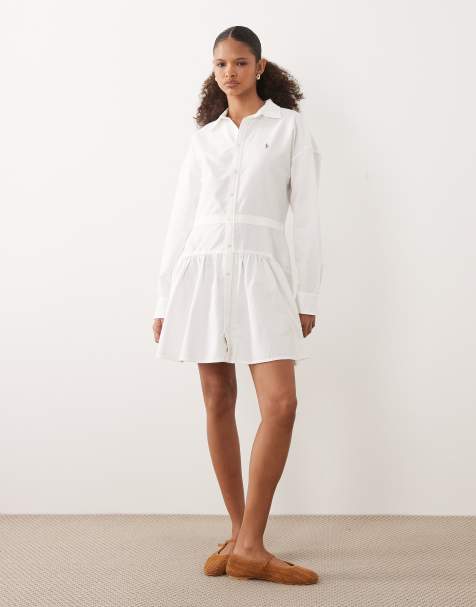 Polo Ralph Lauren woven shirt dress in white - view 1