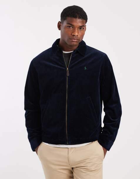 Polo Ralph Lauren - Wyntn - Blouson Harrington doublé en velours côtelé épais avec logo emblématique - Bleu marine - view 1
