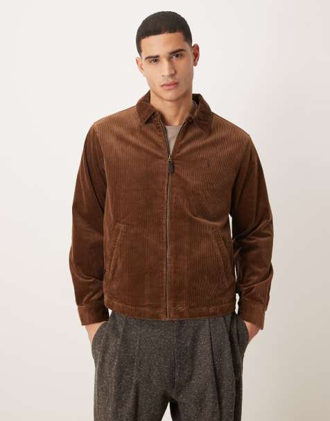 Polo Ralph Lauren – Wynton – Brązowa gruba kurtka sztruksowa Harrington z podszewką i legendarnym logo - view 1