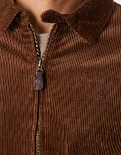 Polo Ralph Lauren – Wynton – Brun, kraftig harrington-jacka i manchester med foder och ikonlogga, 5 av 5