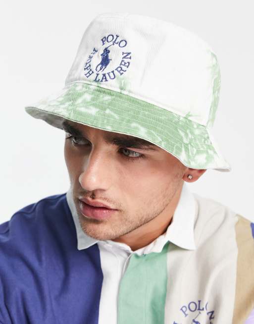 Polo Ralph Lauren x ASOS - Bøllehat med cirkellogo i grøn batikfarve - Kun hos ASOS