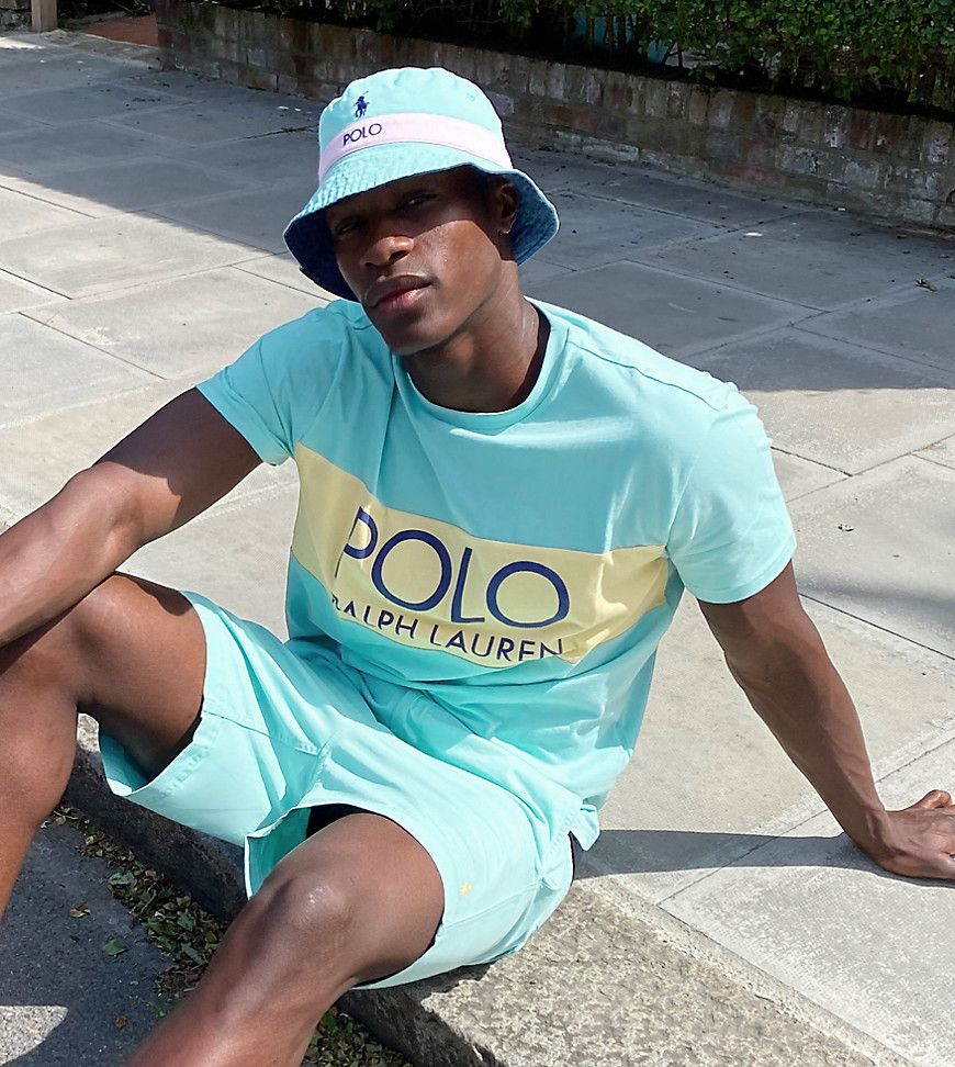 Polo Ralph Lauren x ASOS collab classic fit t-shirt in green with yellow logo panel