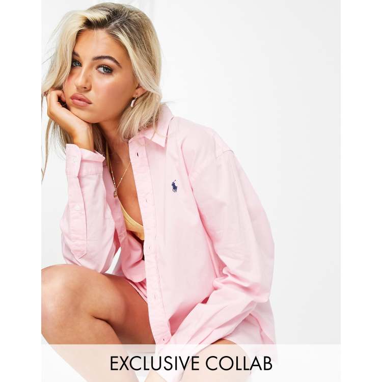 Polo Ralph Lauren x ASOS exclusive collab back logo shirt in pink