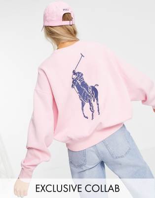 Sweat ralph discount lauren femme rose