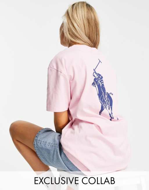 Polo Ralph Lauren x ASOS exclusive collab back logo t-shirt in pink | ASOS