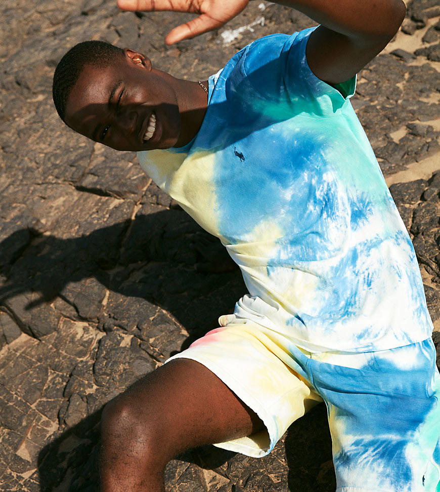Polo Ralph Lauren x ASOS Exclusive Collab – Batikfärgade shorts med logga-Flerfärgad