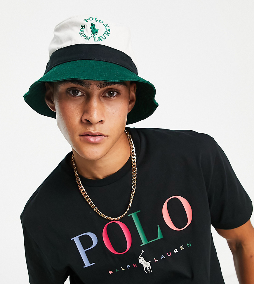 Polo Ralph Lauren x ASOS exclusive collab bucket hat with colour block circle logo-Green