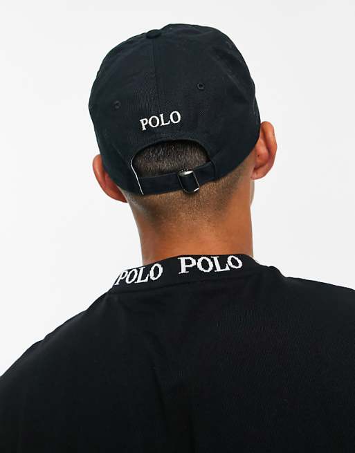 Polo Ralph Lauren x ASOS exclusive collab cap in black with Polo Ralph Lauren x ASOS exclusive collab cap in black with