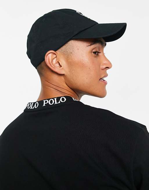 Polo Ralph Lauren x ASOS exclusive collab cap in black with Polo Ralph Lauren x ASOS exclusive collab cap in black with